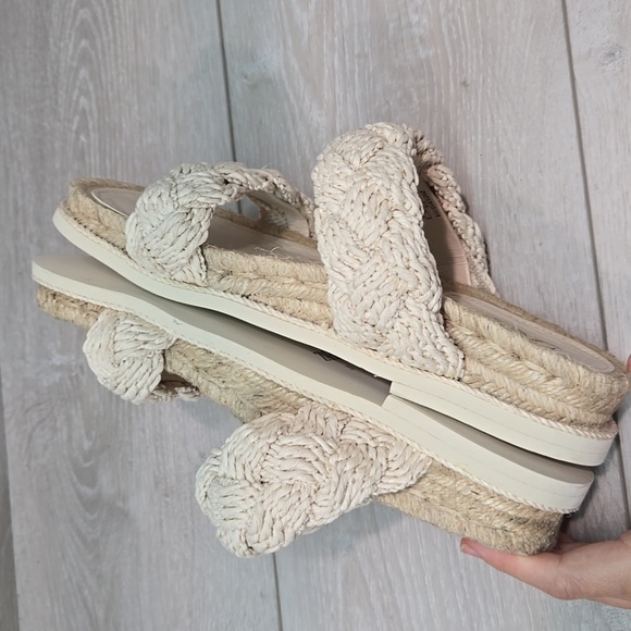 Zara Women Cream Sandals Design Boho Hobo Espadrille Shoes Sz 39/9 - Picture 7 of 11